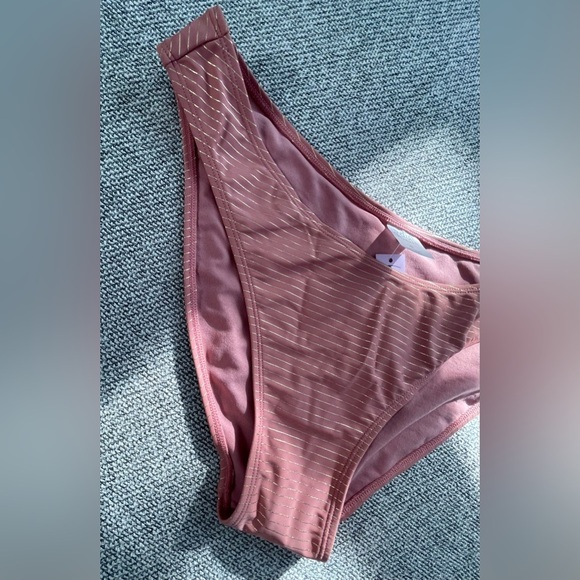 Pink Bikini Bottom with Gold Stripes - Picture 13 of 14